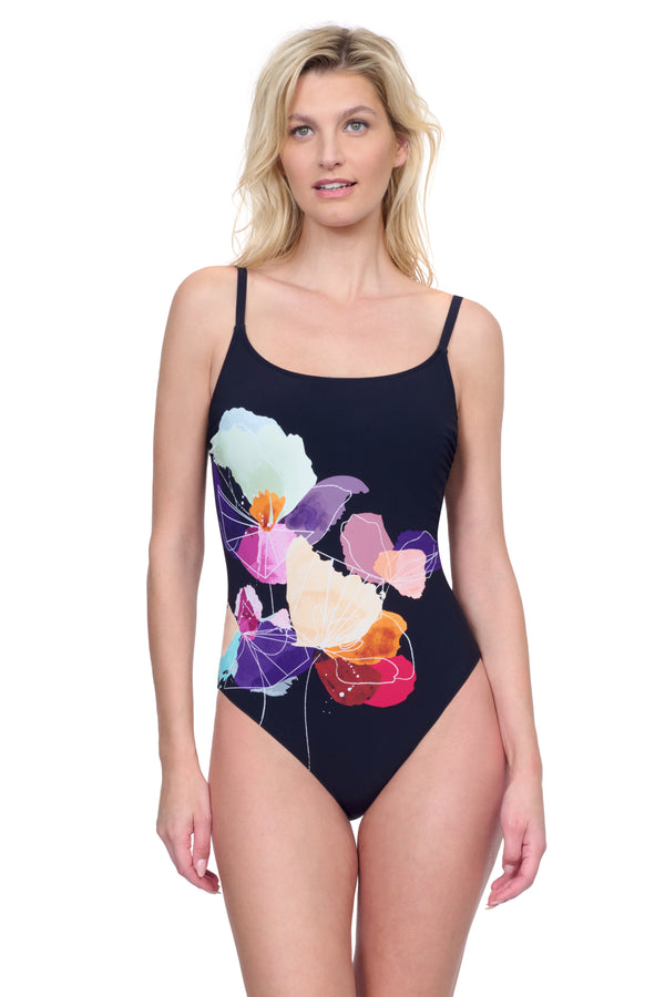 Gottex Enchanted Sun Round Neck Lingerie Straps One Piece